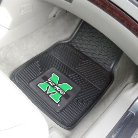 FANMATS 12823 Marshall Thundering Herd 2-Piece Heavy Duty Vinyl Car Mat Set, Front Row Floor Mats, All Weather Protection, Universal Fit, Deep Resevoir Design