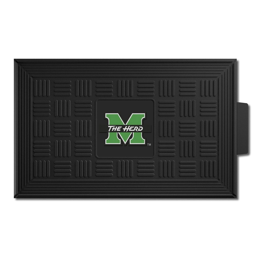 FANMATS 12824 Marshall Thundering Herd Heavy Duty Vinyl Medallion Outdoor Door Mat - 19.5in. x 31in.