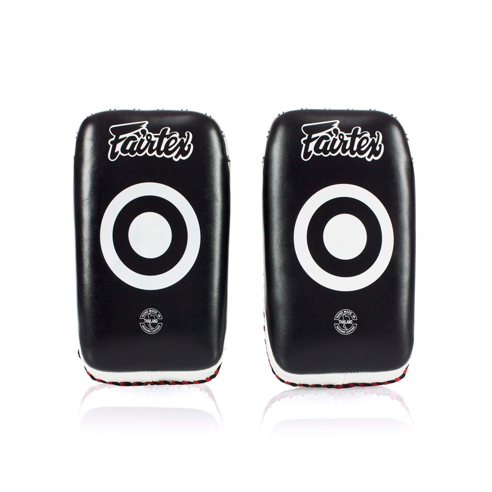 Fairtex Curved Mma Muay Thai Pads For Punching, Blocking, Kicking,Punch, Hitting Light Weight & Shock Absorbent Boxing Mitts Extra Padding For Sparring - Black/White(Std, Pair)