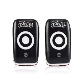 Fairtex Curved Mma Muay Thai Pads For Punching, Blocking, Kicking,Punch, Hitting Light Weight & Shock Absorbent Boxing Mitts Extra Padding For Sparring - Black/White(Std, Pair)