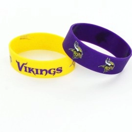 NFL Minnesota Vikings Silicone Rubber Bracelet, 2-pack