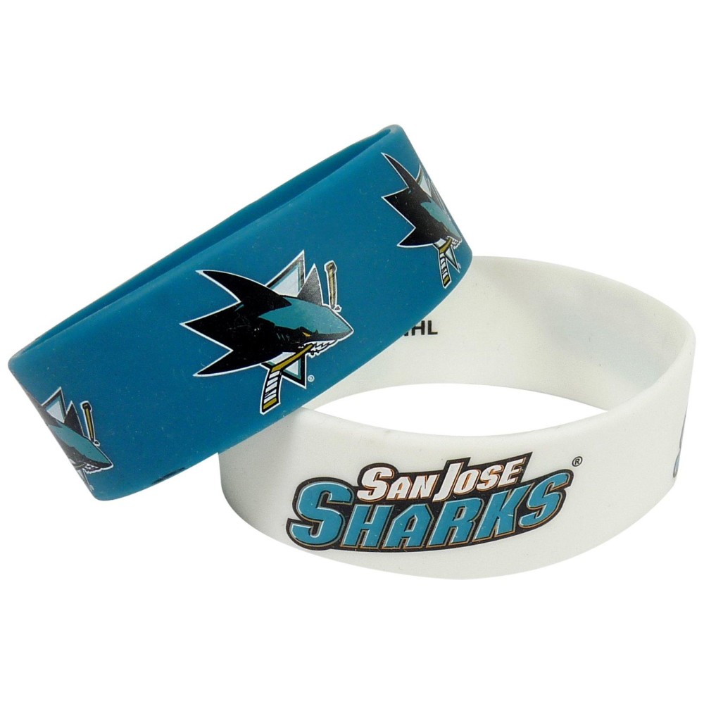 NHL San Jose Sharks Silicone Rubber Bracelet, 2-Pack