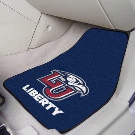 FANMATS NCAA Liberty University Flames Nylon Face 2-pc Carpet Car Mat , 18