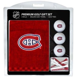 Team Golf Nhl Montreal Canadiens Gift Set Embroidered Golf Towel, 3 Golf Balls, And 14 Golf Tees 2-34 Regulation, Tri-Fold Towel 16 X 22 & 100% Cotton