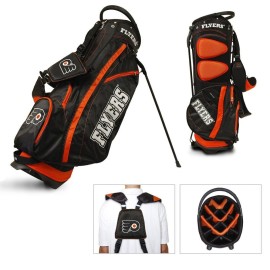 Team Golf NHL Philadelphia Flyers Fairway Golf Stand Bag, Lightweight, 14-way Top, Spring Action Stand, Insulated Cooler Pocket, Padded Strap, Umbrella Holder & Removable Rain Hood