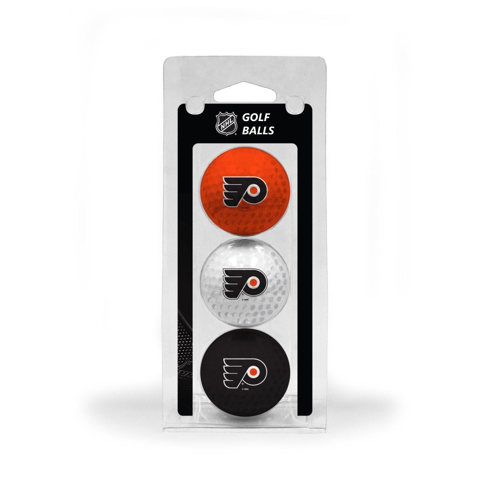 Team Golf NHL Philadelphia Flyers Regulation Size Golf Balls, 3 Pack, Full Color Durable Team Imprint,Multi