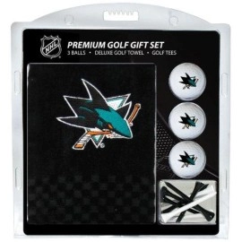 Team Golf NHL San Jose Sharks Gift Set Embroidered Golf Towel, 3 Golf Balls, and 14 Golf Tees 2-3/4