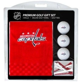 Team Golf NHL Washington Capitals Gift Set Embroidered Golf Towel, 3 Golf Balls, and 14 Golf Tees 2-3/4