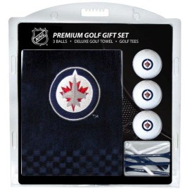 Team Golf Nhl Winnipeg Jets Gift Set Embroidered Golf Towel, 3 Golf Balls, And 14 Golf Tees 2-34 Regulation, Tri-Fold Towel 16 X 22 & 100% Cotton