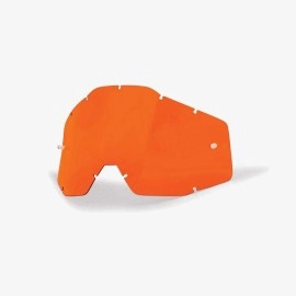 1 100% Goggle Replacement Lens - Racecraft, Accuri, Strata Compatible (Anti-Fog-Orange)