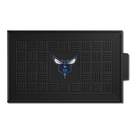 FANMATS 11403 Charlotte Hornets Heavy Duty Vinyl Medallion Outdoor Door Mat - 19.5in. x 31in.