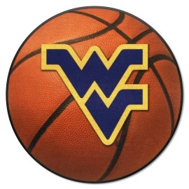 Fanmats 2465 West Virginia Mountaineers Basketball Shaped Rug - 27In. Diameter Basketball Design Sports Fan Accent Rug