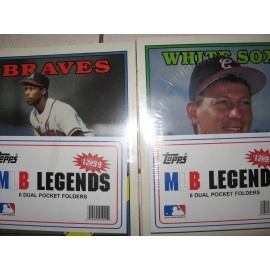 Topps MLB Legends Major League Baseball 6 Dual Pocket Folders 1989 the Topps Company