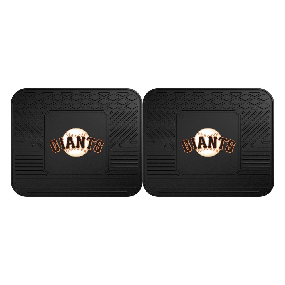 FANMATS 12343 MLB San Francisco Giants Back Row Utility Car Mats - 2 Piece Set, 14in. x 17in., All Weather Protection, Universal Fit, Deep Resevoir Design, Molded Team Logo