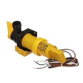 Whale SS1212 Supersub Smart 1100 Electric Bilge Pump - for Fresh or Salt Water Use, 12V DC, 5 Amps, Open Flow Rate of 1050 GPH @ 27.2V DC, 16 AWG Wire, 1-Inch and 1 1/8-Inch Hose Connections