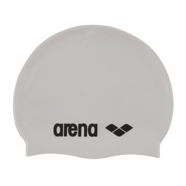 Arena Classic Unisex Silicone Swim Cap For Adults, Training And Racing, 100% Silicone, Wrinkle-Free, Whiteblack