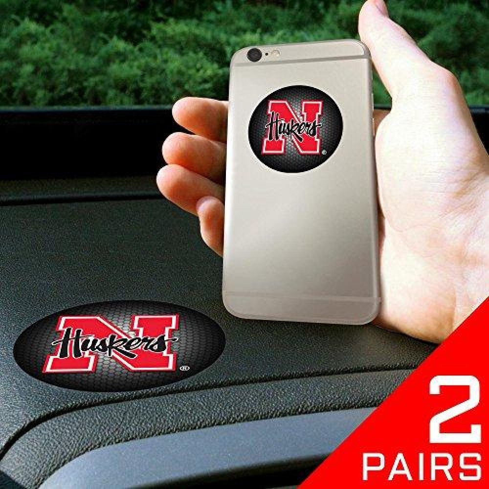 Get A Grip 13056 University Of Nebraska Cornhuskers Polymer Anti-Slip Phone Grip - 2 Pair