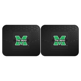 FANMATS 13221 NCAA Marshall Thundering Herd Back Row Utility Car Mats - 2 Piece Set, 14in. x 17in., All Weather Protection, Universal Fit, Deep Resevoir Design, Molded Team Logo