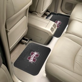 FANMATS 12426 NCAA Mississippi State Bulldogs Back Row Utility Car Mats - 2 Piece Set, 14in. x 17in., All Weather Protection, Universal Fit, Deep Resevoir Design, Molded Team Logo