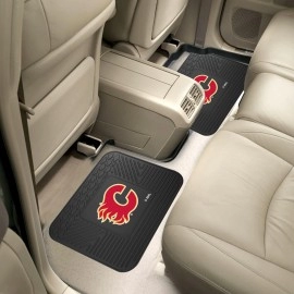 FANMATS 12417 NHL Calgary Flames Back Row Utility Car Mats - 2 Piece Set, 14in. x 17in., All Weather Protection, Universal Fit, Deep Resevoir Design, Molded Team Logo