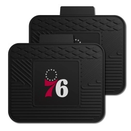 FANMATS 12384 NBA Philadelphia 76ers Back Row Utility Car Mats - 2 Piece Set, 14in. x 17in., All Weather Protection, Universal Fit, Deep Resevoir Design, Molded Team Logo