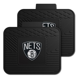 FANMATS NBA Brooklyn Nets Vinyl 2-Pack Utility Mats , Black , 14