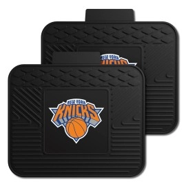 FANMATS 12382 NBA New York Knicks Back Row Utility Car Mats - 2 Piece Set, 14in. x 17in., All Weather Protection, Universal Fit, Deep Resevoir Design, Molded Team Logo