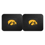 FANMATS 12282 NCAA Iowa Hawkeyes Back Row Utility Car Mats - 2 Piece Set, 14in. x 17in., All Weather Protection, Universal Fit, Deep Resevoir Design, Molded Team Logo