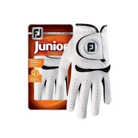 FootJoy Junior Golf Glove, White Large, Worn on Left Hand