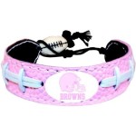 NFL Cleveland Browns Pink Football Bracelet