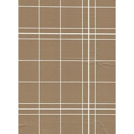 Broder Mfg Inc White Lines Flannel Backed Vinyl Tablecloth - Brown, 60X84 Oblong (Rectangle) Perfect For Picnics, Barbeques, Parties, Camping, Special Occasions, Gatherings, And Everyday Use