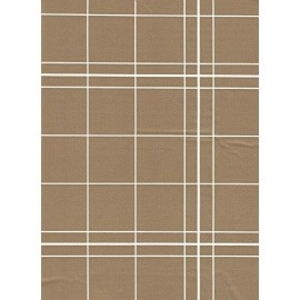 Broder Mfg Inc White Lines Flannel Backed Vinyl Tablecloth - Brown, 60X84 Oblong (Rectangle) Perfect For Picnics, Barbeques, Parties, Camping, Special Occasions, Gatherings, And Everyday Use