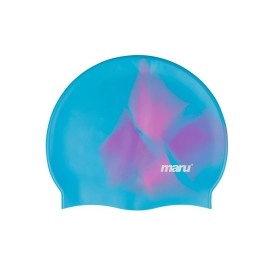 Maru Swimming Hat, 100% Silicone Swim Cap, Unisex Adult Swimming Cap, Lightweight Swimming Caps For Men And Women, Comfortable And Durable Swim Hats Designed In The Uk (Bluepinkpurple, One Size)