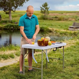 Coldcreek Outfitters Outdoor Washing Table, Sink, Portable and Foldable, Large Dual-Sink Design