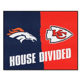 Fanmats 9579 Nfl Broncos Chiefs House Divided Rug