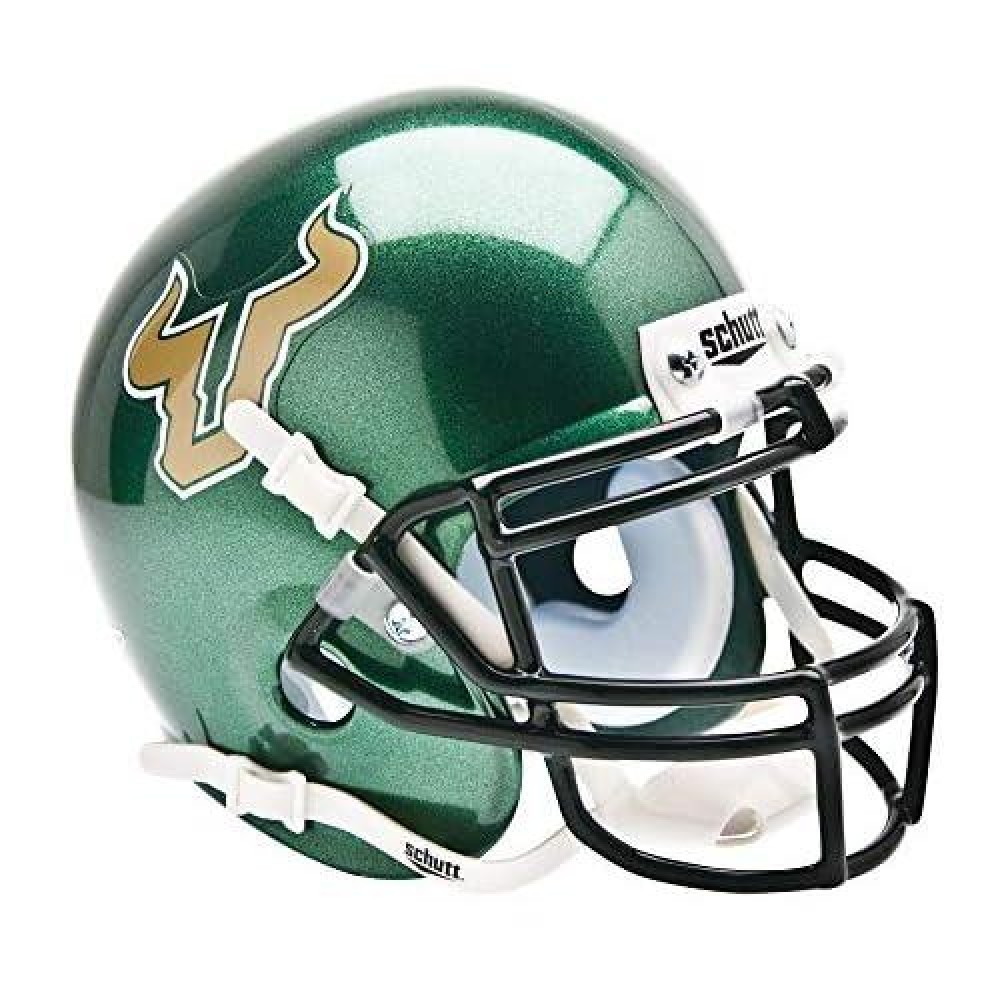 Schutt Ncaa South Florida Bulls Mini Authentic Xp Football Helmet, Green Alt. 1