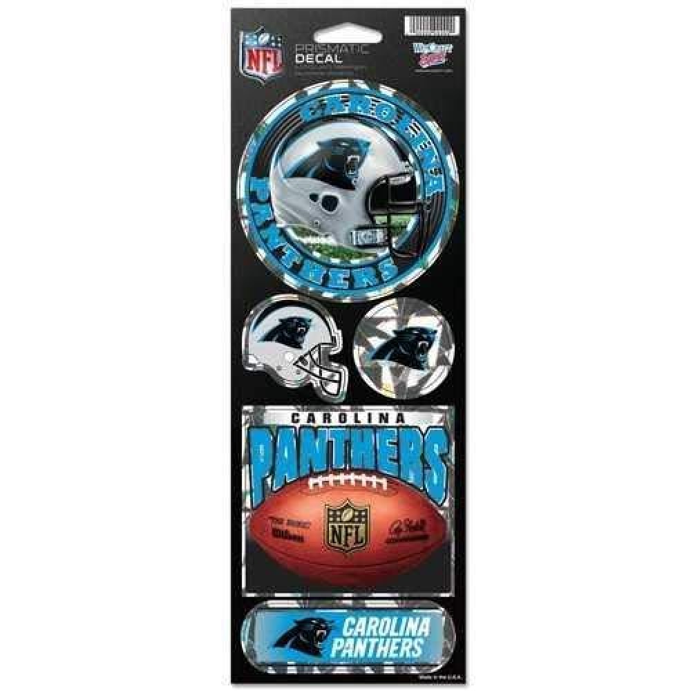 WinCraft NFL Carolina Panthers Prismatic Stickers, Team Color, One Size