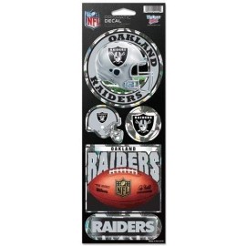 WinCraft NFL Oakland Raiders Prismatic Stickers, Team Color, One Size