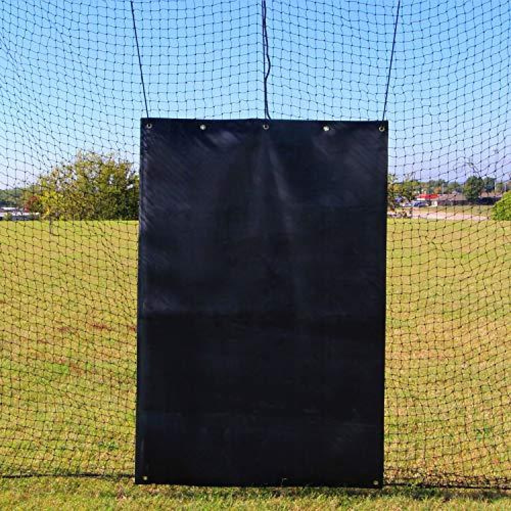 Cimarron 5 X 7 Foot Baseball Softball Batting Cage Netting Rubber Backstop Net Saver, Black