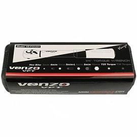 Venzo Bicycle Bike 1/4 Inch Driver - Torque Wrench Allen Key Tools Socket Set Kit 2-24Nm - Small Adjustable