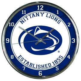 NCAA Penn State Nittany Lions Chrome Clock, 12