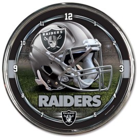 NFL Oakland Raiders Chrome Clock, 12
