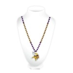 Rico Industries NFL Minnesota Vikings - Purple Team Logo Mardi Gras Style Beads, 3