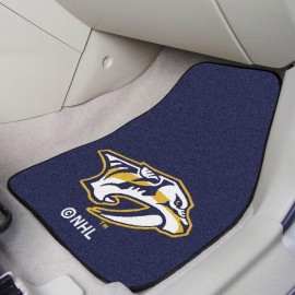 FANMATS NHL Nashville Predators Nylon Face 2-pc Carpet Car Mat Set, 18