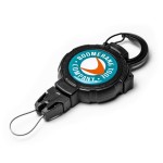 T-Reign Outdoor Large Retractable Gear Tether, Carabiner, 48 Kevlar Cord, 8 oz. Retraction, Cord Lock, Black Polycarbonate Case, Universal Attachment