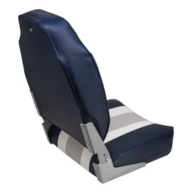 Wise 8WD1062LS-932 Classic Stripe High Back Boat Seat, Navy-White-Grey