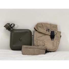 Military issue 2 Quart Water Canteen with New Issue Insulated Carrier and Shoulder Sling