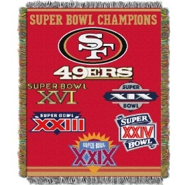 Northwest NFL San Francisco 49ers Unisex-Adult Woven Tapestry Throw Blanket, 48