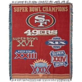 Northwest NFL San Francisco 49ers Unisex-Adult Woven Tapestry Throw Blanket, 48