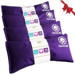 Happy Wraps Namaste Lavender Yoga Eye Pillows - Hot Cold Aromatherapy for Stress, Meditation, Spa, Relaxation Gifts - Set of 4 - Purple Cotton